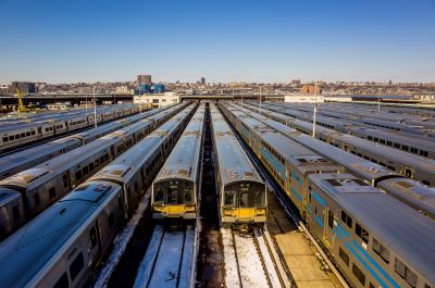 Long Island Rail Road Train yard New York City