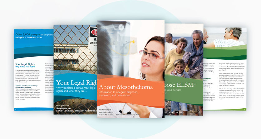 Image of covers for mesothelioma guide books