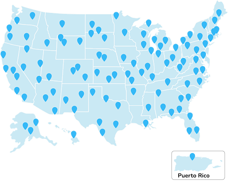 Graphic image of map of the United States