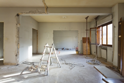 interior, empty apartment room during renovation
